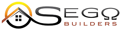 Logo for Sego Builders featuring a stylized house with a curved roof and sun, alongside the text "SEGO BUILDERS" in bold and modern fonts.